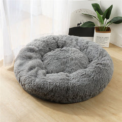 Round Plush Dog Beds for Small Dogs & Cats