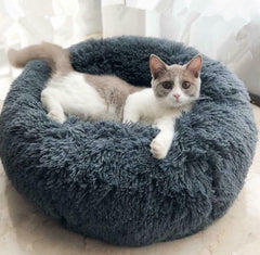 Round Plush Dog Beds for Small Dogs & Cats