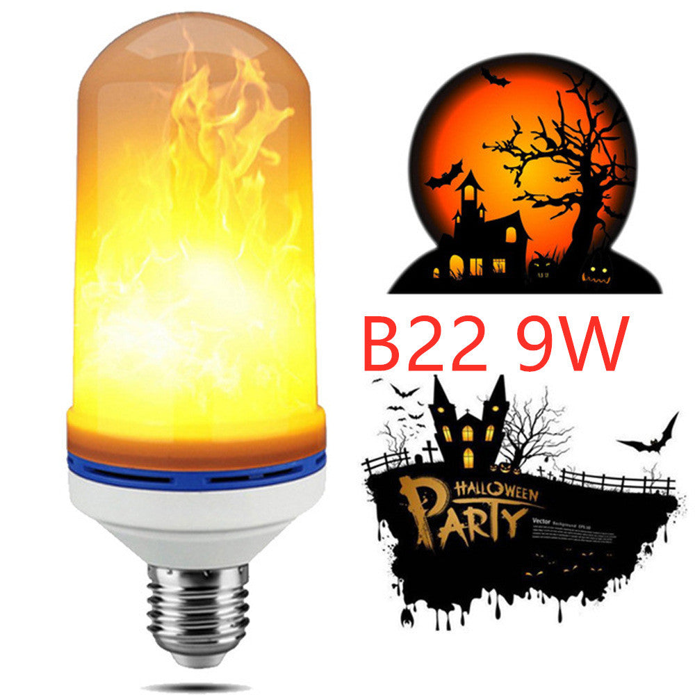 Simulation flame bulb LED flame light beating flame three gear  E27 universal screw tone atmosphere light bar