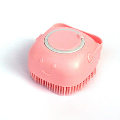 Silicone Dog Bath & Grooming Brush with Shampoo Dispenser