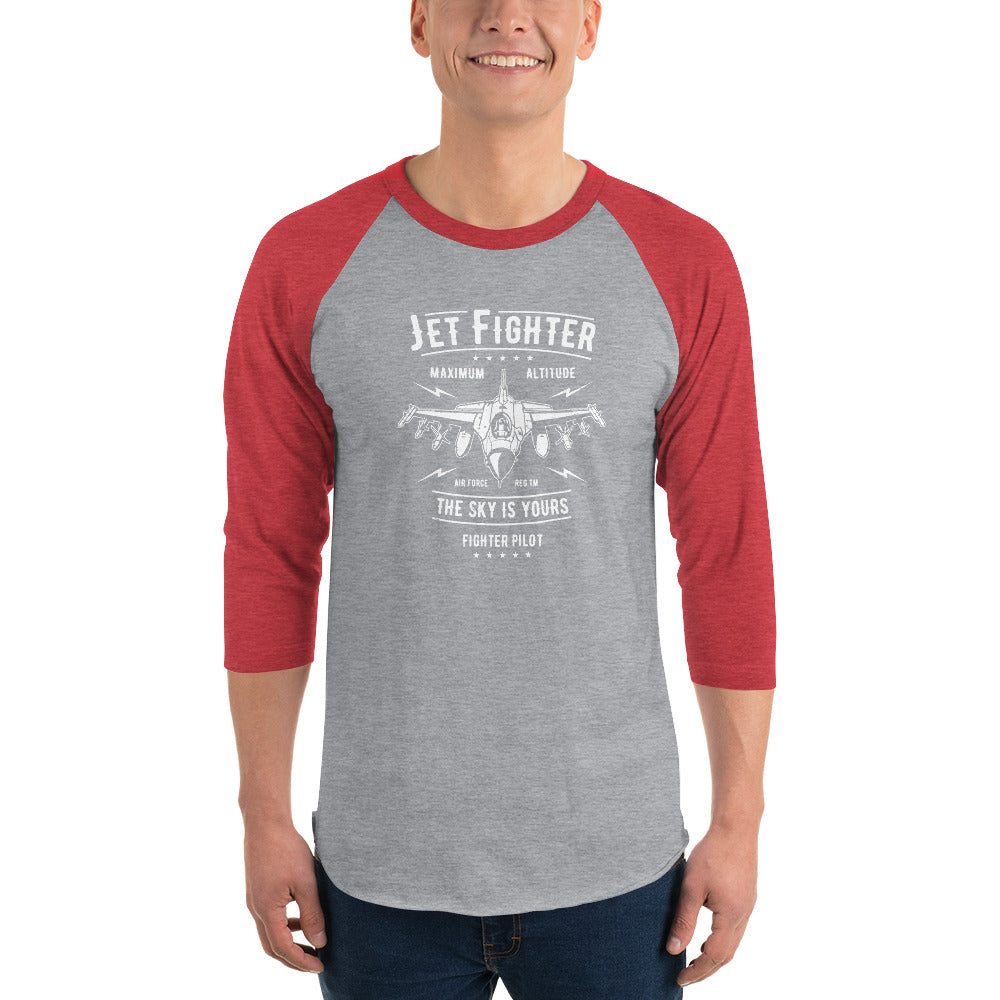 Jet Fighter 3/4 sleeve raglan shirt