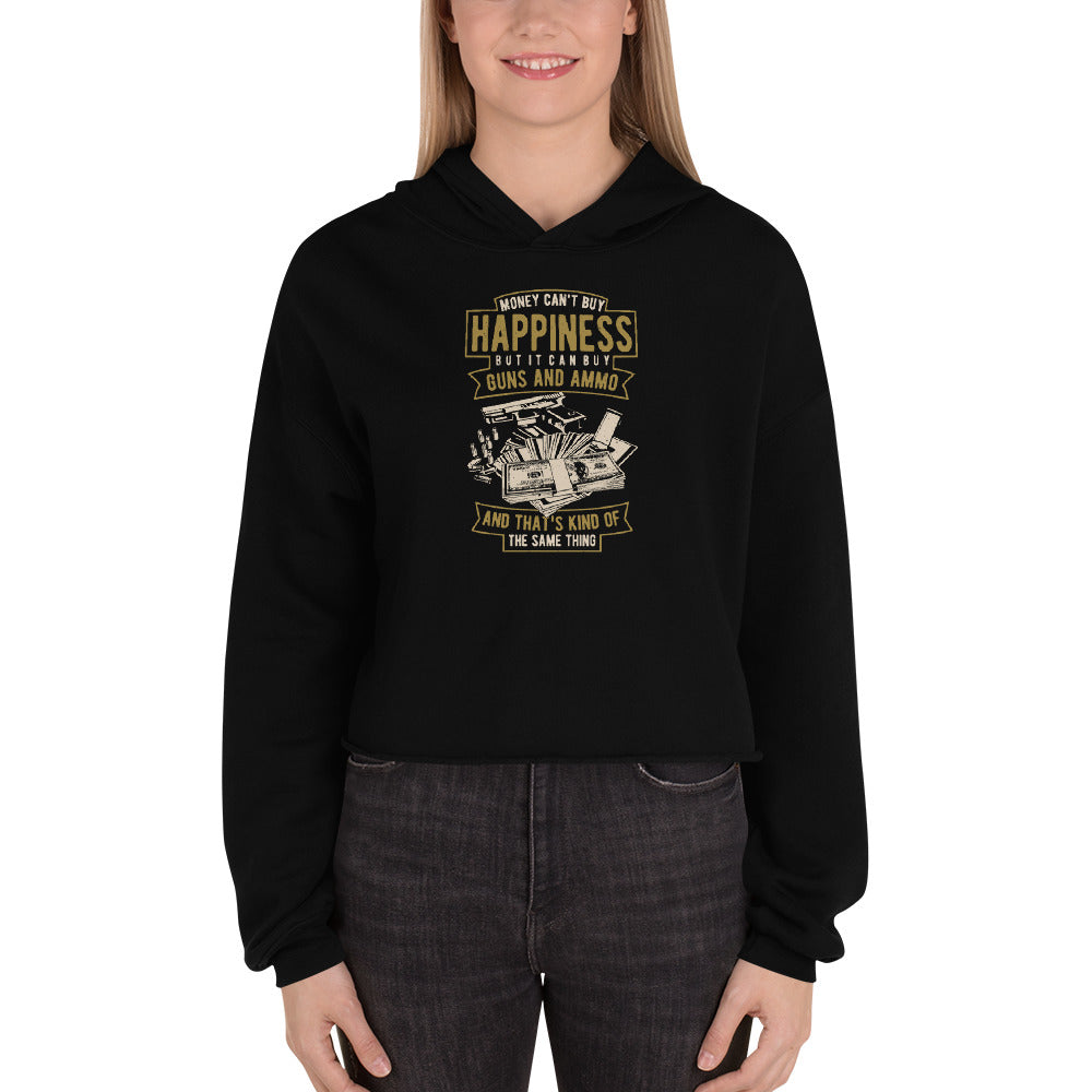 Happiness Guns and Ammo - Crop Hoodie